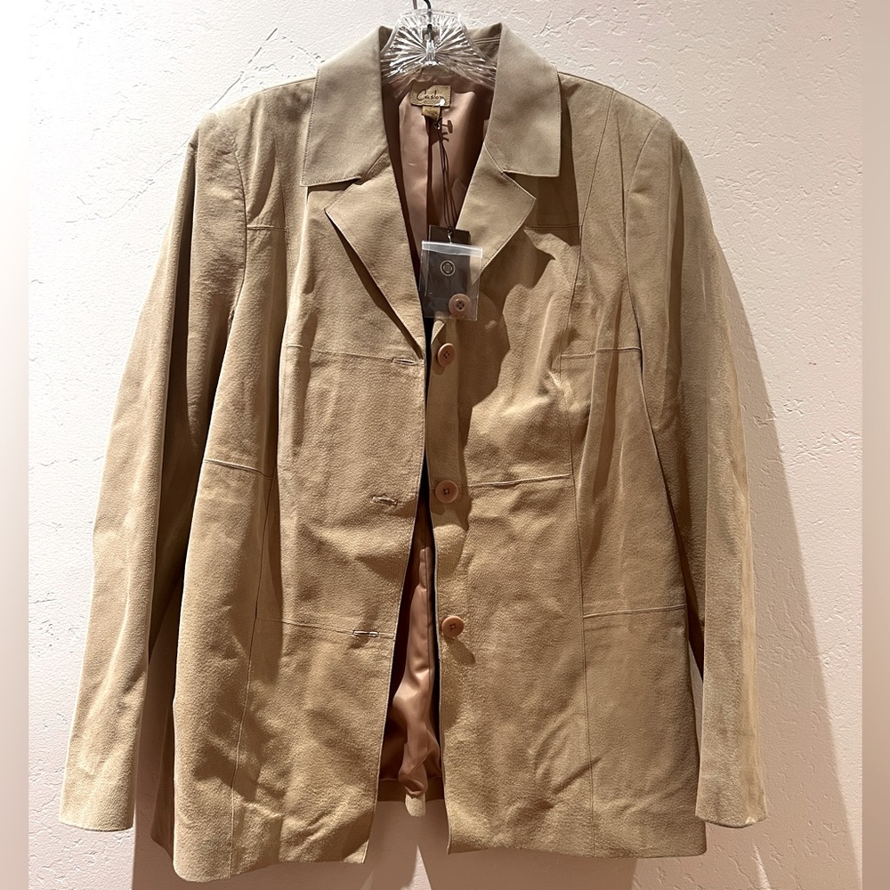 Caslon Suede Button Up Jacket. Size L.